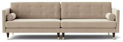 Swoon Porto Velvet 4 Seater Sofa - Taupe