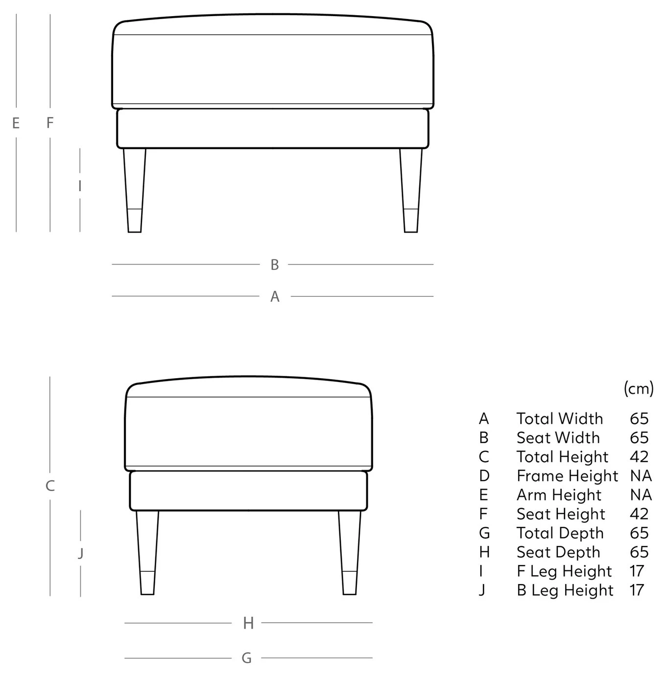 Swoon Rieti Velvet Ottoman Footstool - Granite Grey 4 Swoon Rieti Velvet Ottoman Footstool - Granite Grey - Image 4