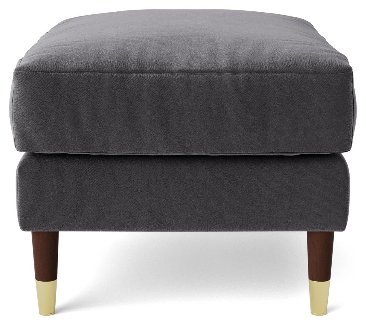 Swoon Rieti Velvet Ottoman Footstool - Granite Grey 1 Swoon Rieti Velvet Ottoman Footstool - Granite Grey
