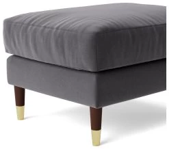 Swoon Rieti Velvet Ottoman Footstool - Granite Grey 11 Swoon Rieti Velvet Ottoman Footstool - Granite Grey -Habitat Shop 2009016 R Z004A