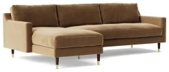 Swoon Rieti Velvet Left Hand Corner Sofa - Biscuit