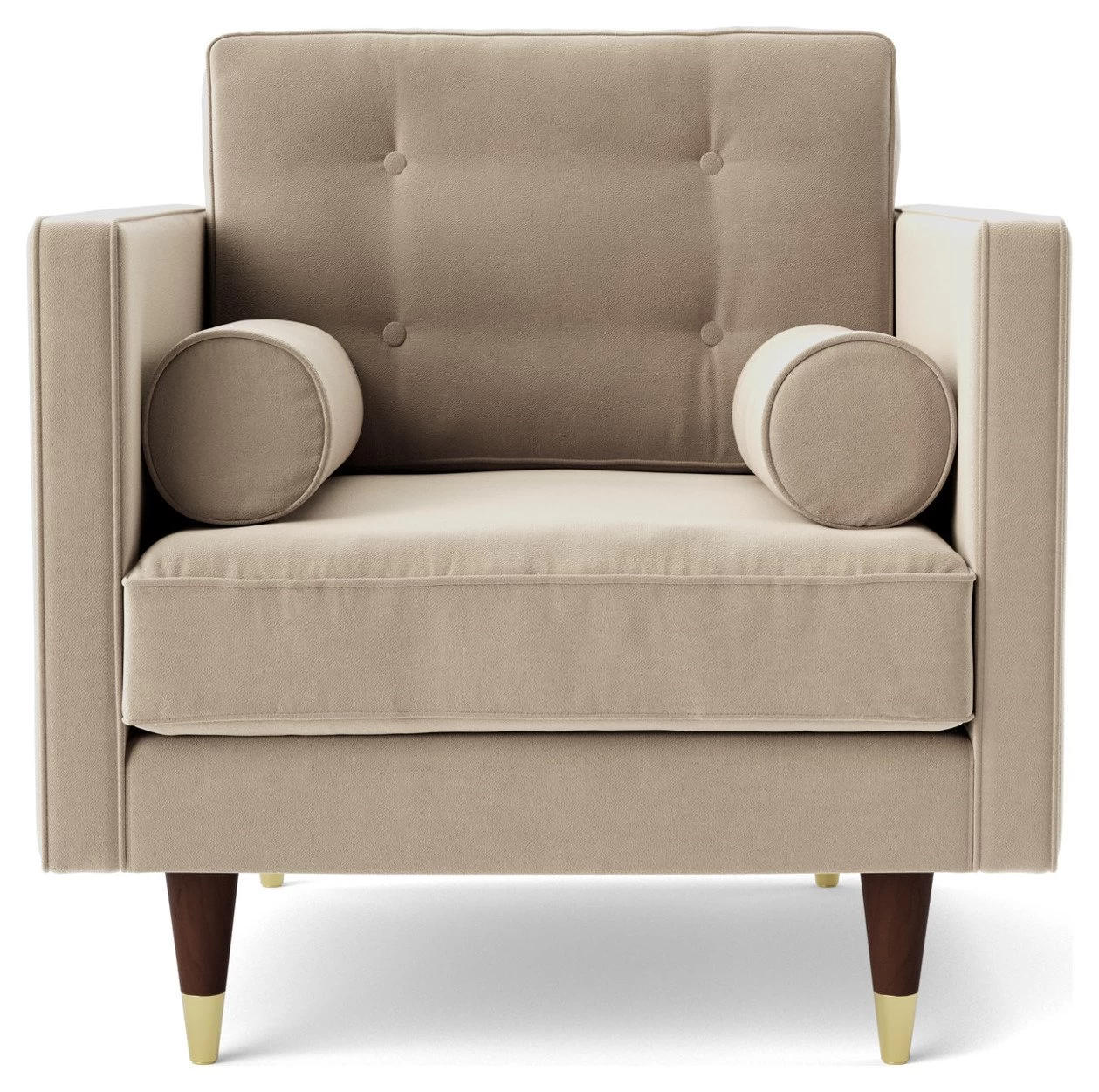 Swoon Porto Velvet Armchair - Taupe 1 Swoon Porto Velvet Armchair - Taupe