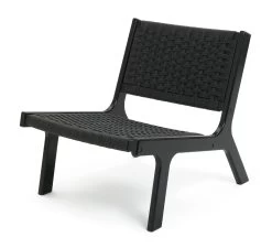 Habitat Faro Woven Paper Rope And Oak Accent Chair - Black