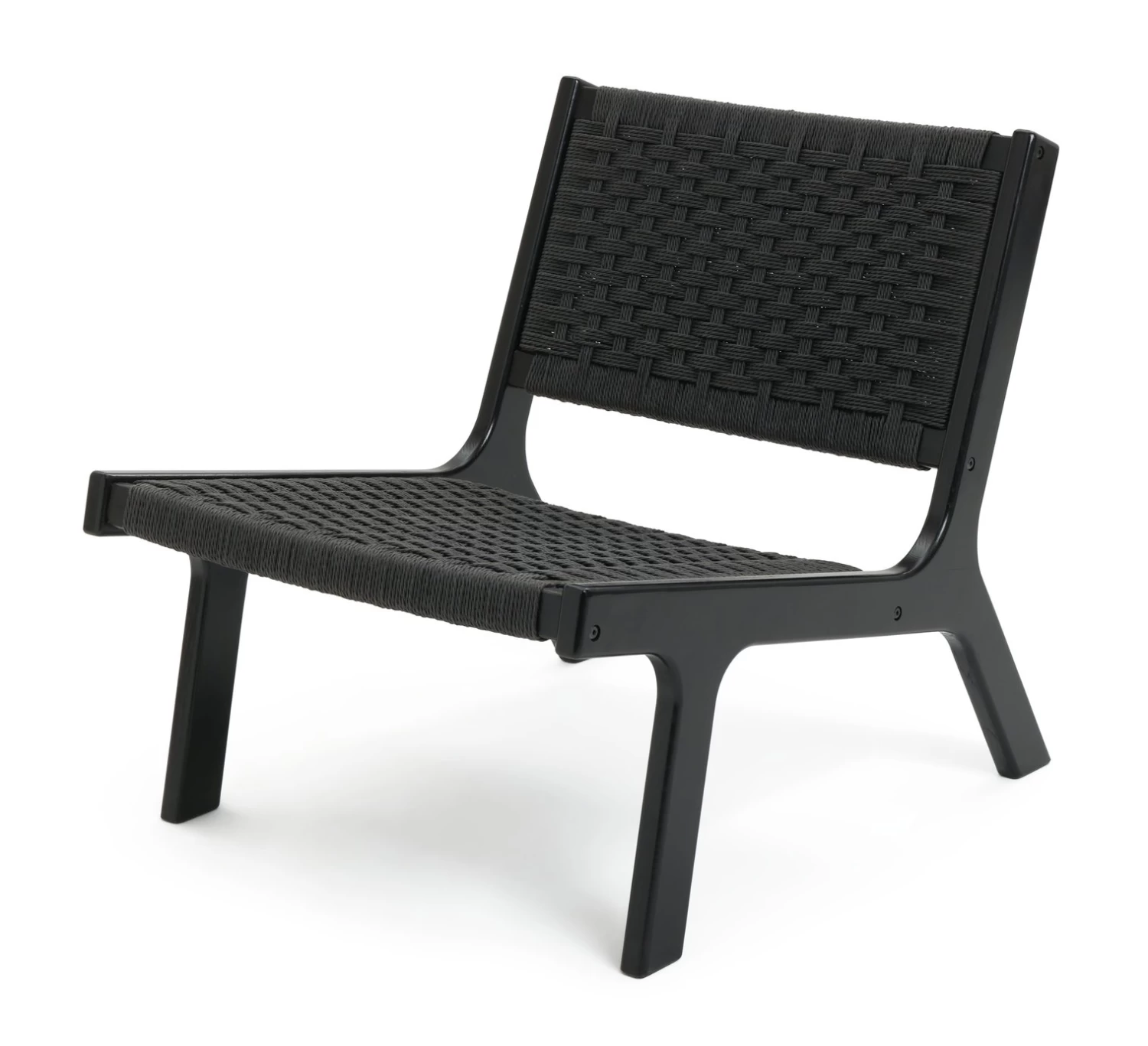 Habitat Faro Woven Paper Rope And Oak Accent Chair - Black 1 Habitat Faro Woven Paper Rope And Oak Accent Chair - Black