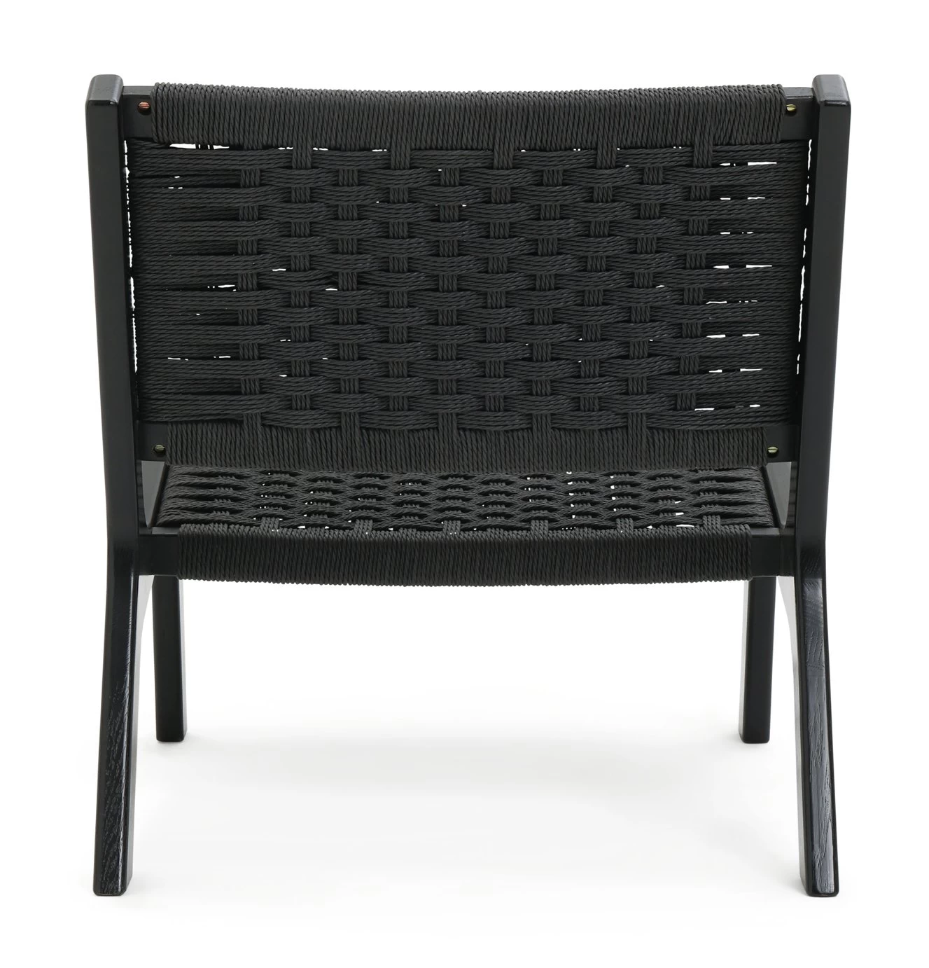 Habitat Faro Woven Paper Rope And Oak Accent Chair - Black 6 Habitat Faro Woven Paper Rope And Oak Accent Chair - Black - Image 6