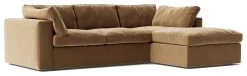 Swoon Seattle Velvet Right Hand Corner Sofa - Biscuit