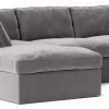 Swoon Seattle Velvet Left Hand Corner Sofa - Silver Grey