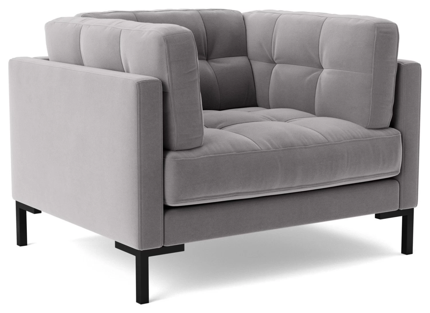 Swoon Landau Velvet Armchair - Silver Grey 5 Swoon Landau Velvet Armchair - Silver Grey - Image 5