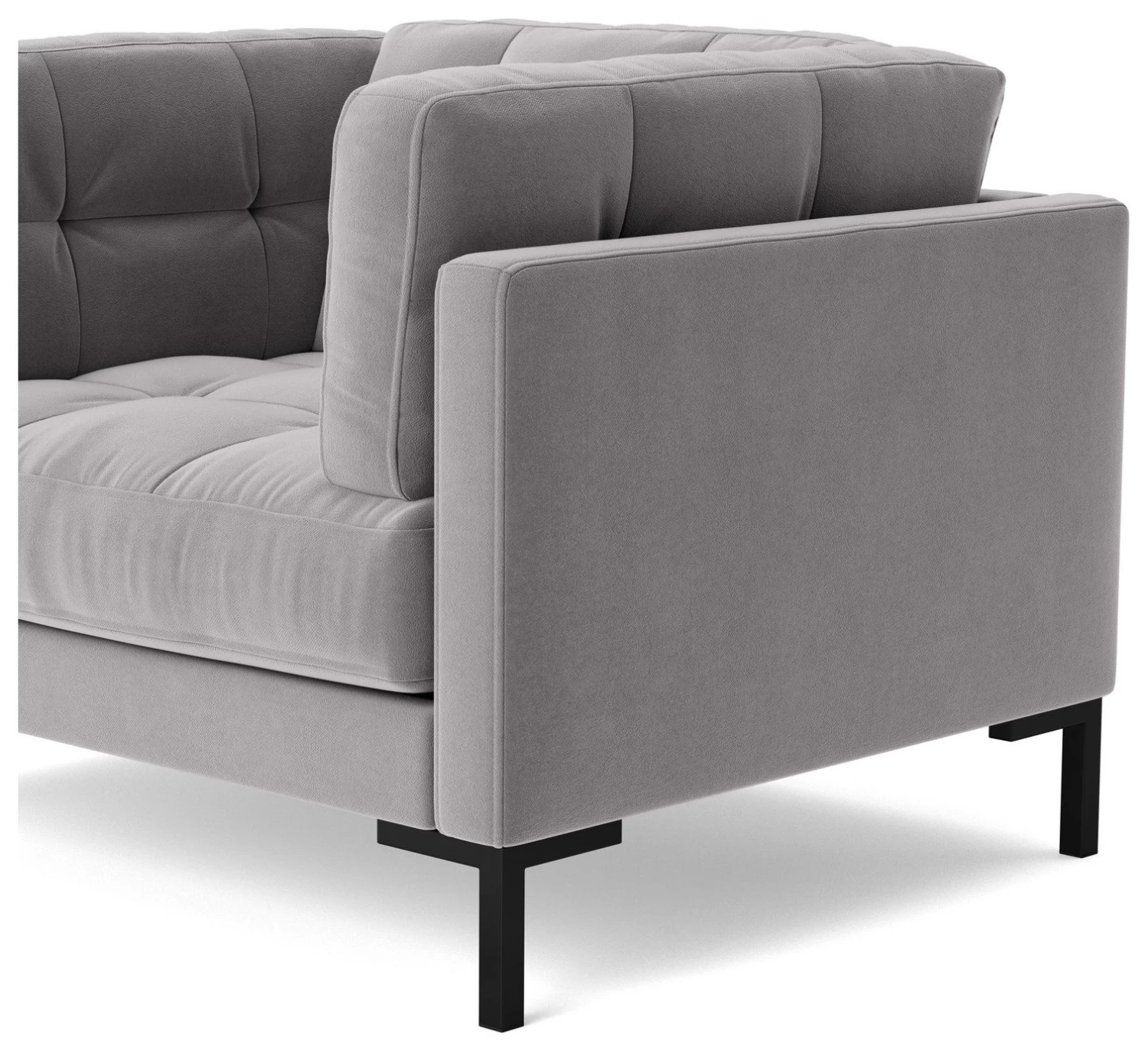 Swoon Landau Velvet Armchair - Silver Grey 8 Swoon Landau Velvet Armchair - Silver Grey - Image 8