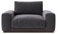 Swoon Denver Velvet Cuddle Chair - Granite Grey