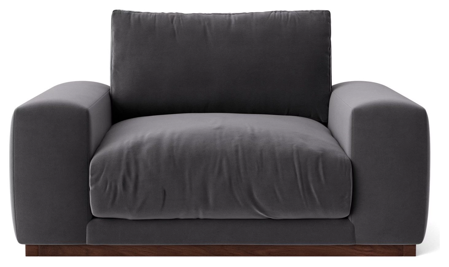 Swoon Denver Velvet Cuddle Chair - Granite Grey 1 Swoon Denver Velvet Cuddle Chair - Granite Grey