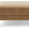 Swoon Munich Velvet Ottoman Footstool - Biscuit