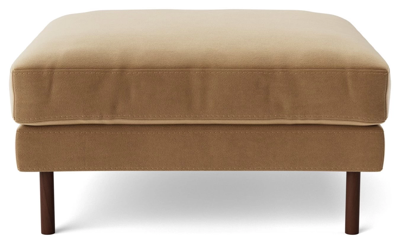Swoon Munich Velvet Ottoman Footstool - Biscuit 1 Swoon Munich Velvet Ottoman Footstool - Biscuit