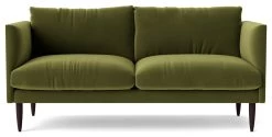 Swoon Luna Velvet 2 Seater Sofa - Fern Green