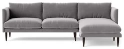 Swoon Luna Velvet Right Hand Corner Sofa - Silver Grey 11 Swoon Luna Velvet Right Hand Corner Sofa - Silver Grey -Habitat Shop 2028705 R Z003A
