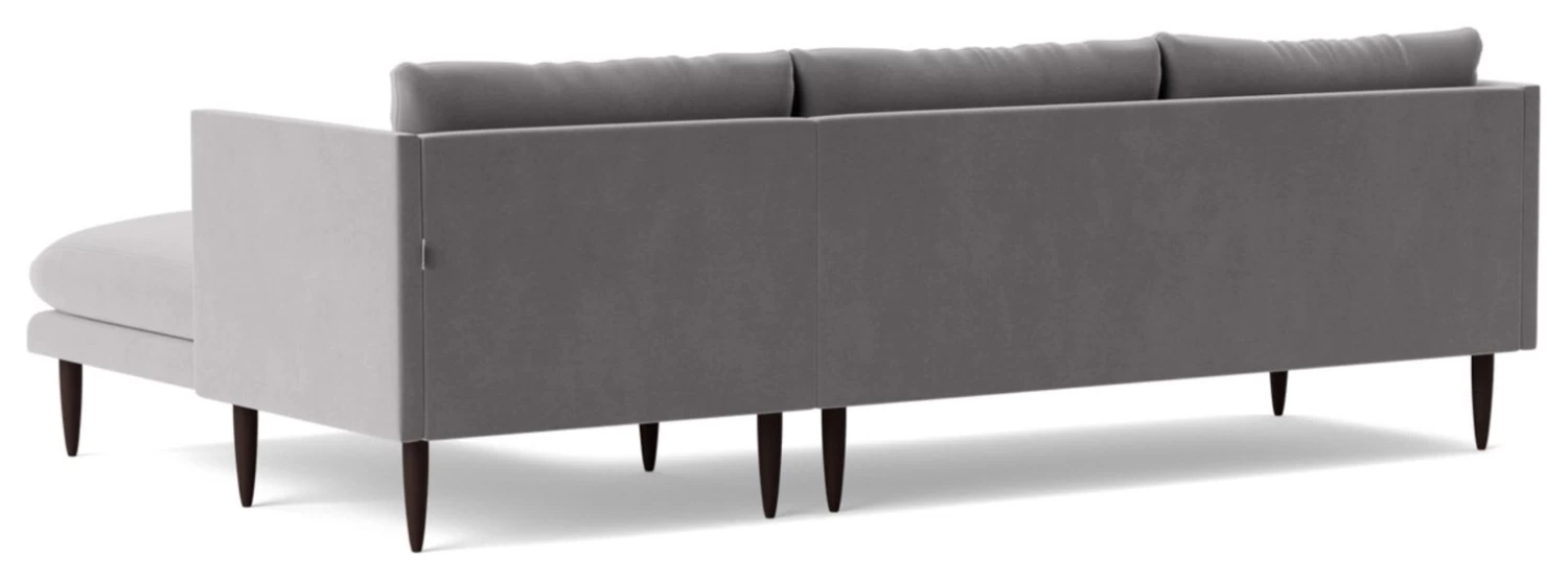 Swoon Luna Velvet Right Hand Corner Sofa - Silver Grey 7 Swoon Luna Velvet Right Hand Corner Sofa - Silver Grey - Image 7