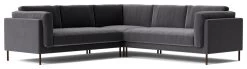 Swoon Munich Velvet 5 Seater Corner Sofa - Granite Grey