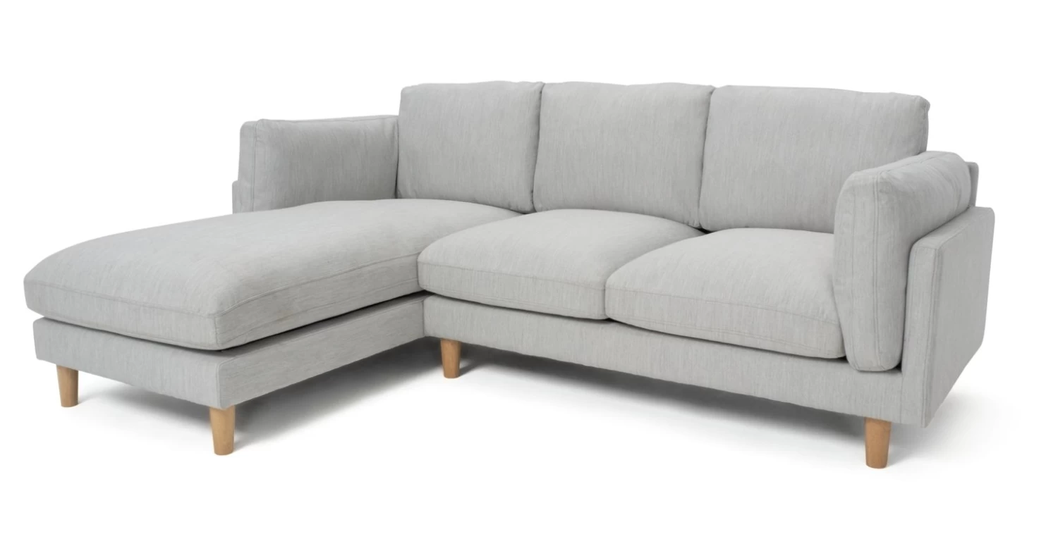 Habitat Salome Fabric Left Hand Corner Chaise Sofa - Grey 1 Habitat Salome Fabric Left Hand Corner Chaise Sofa - Grey