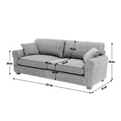 Habitat Lisbon Fabric 4 Seater Sofa - Grey -Habitat Shop 2255987 R E001