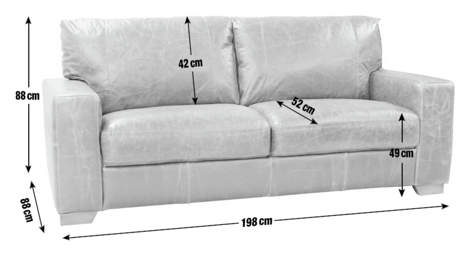 Habitat Eton Leather 3 Seater Sofa - Chocolate 4 Habitat Eton Leather 3 Seater Sofa - Chocolate - Image 4