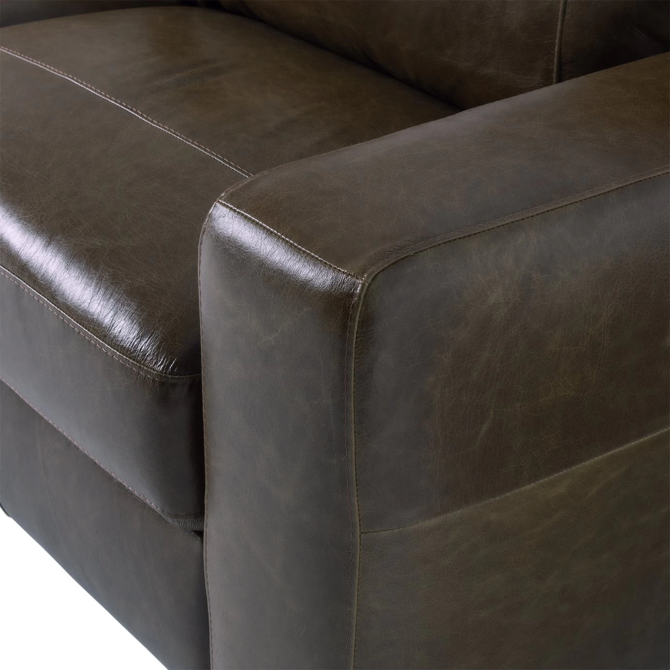 Habitat Eton Leather 3 Seater Sofa - Chocolate 9 Habitat Eton Leather 3 Seater Sofa - Chocolate - Image 9
