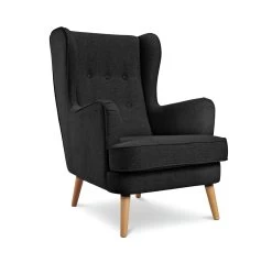 Habitat Callie Fabric Chair Armchair With Footstool-Charcoal -Habitat Shop 2728380 R Z005A