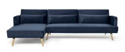 Habitat Andy Left Corner Velvet Clic Clac Sofa Bed - Navy -Habitat Shop 3159491 R Z002A