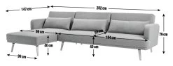 Habitat Andy Left Corner Fabric Clic Clac Sofa Bed - Grey -Habitat Shop 3361928 R E001