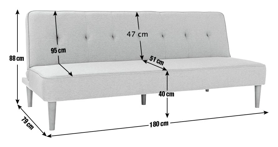 Habitat Odeon 2 Seater Fabric Clic Clac Sofa Bed - Grey 3 Habitat Odeon 2 Seater Fabric Clic Clac Sofa Bed - Grey - Image 3