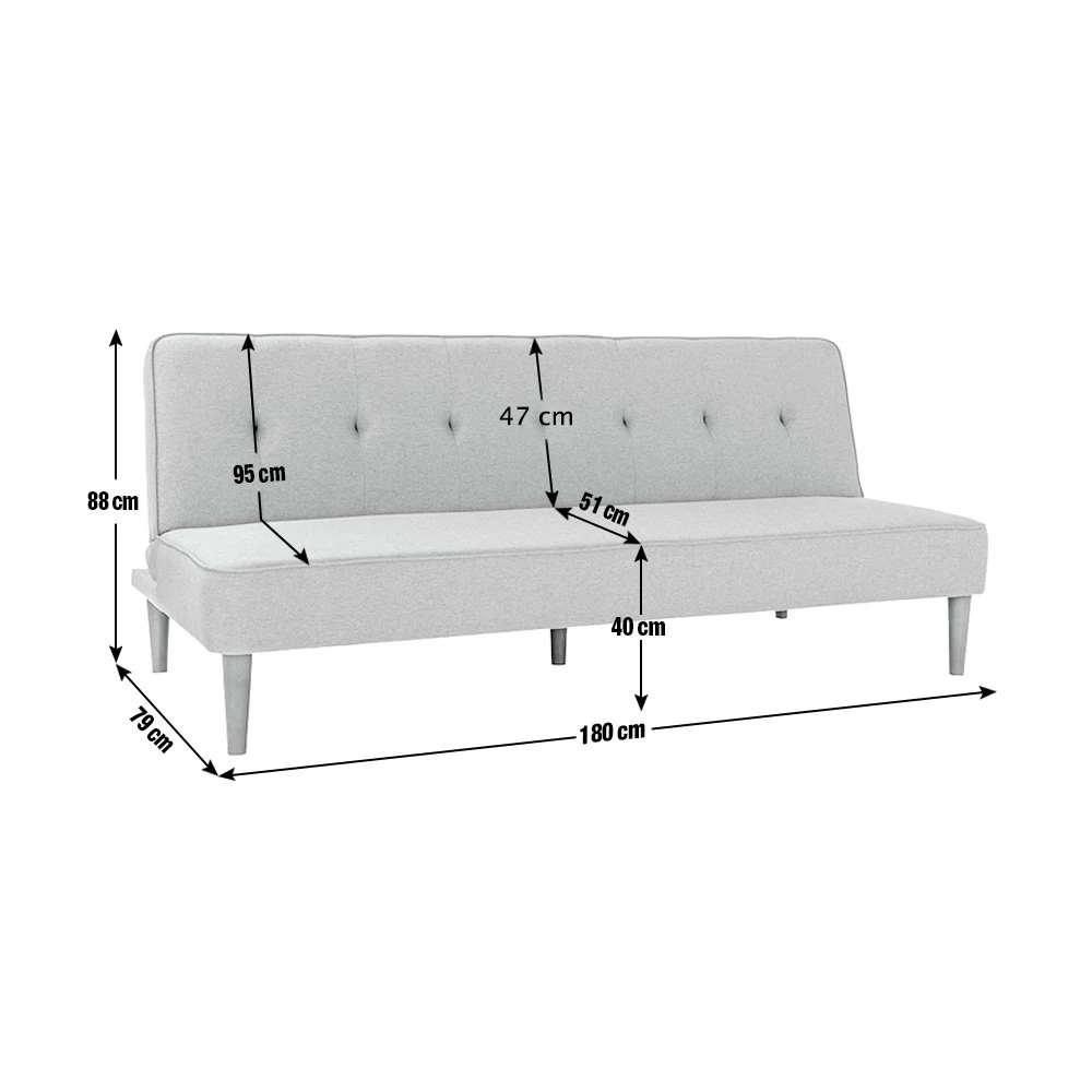 Habitat Odeon 2 Seater Fabric Clic Clac Sofa Bed - Grey 7 Habitat Odeon 2 Seater Fabric Clic Clac Sofa Bed - Grey - Image 7