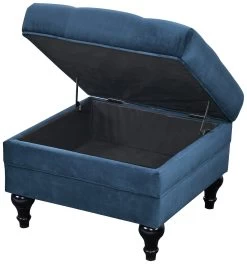 Habitat Chesterfield Velvet Storage Footstool - Blue -Habitat Shop 3369683 R Z003A