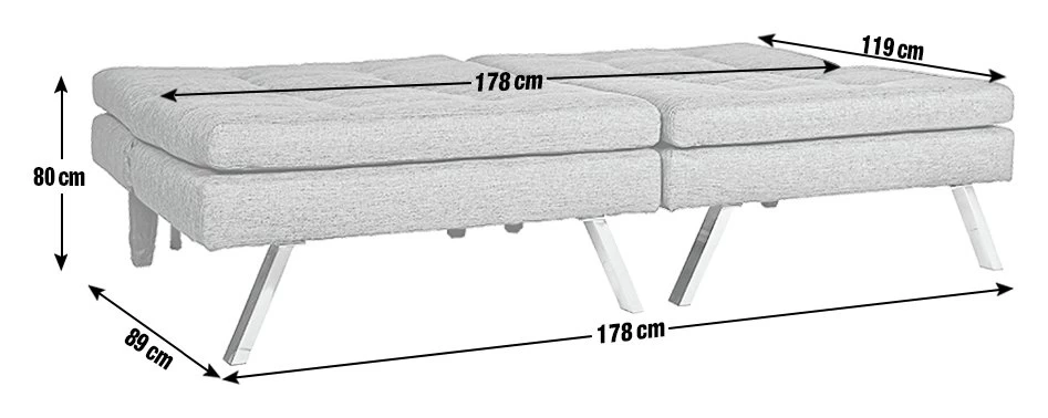 Habitat Duo 2 Seater Clic Clac Sofa Bed - Charcoal 4 Habitat Duo 2 Seater Clic Clac Sofa Bed - Charcoal - Image 4