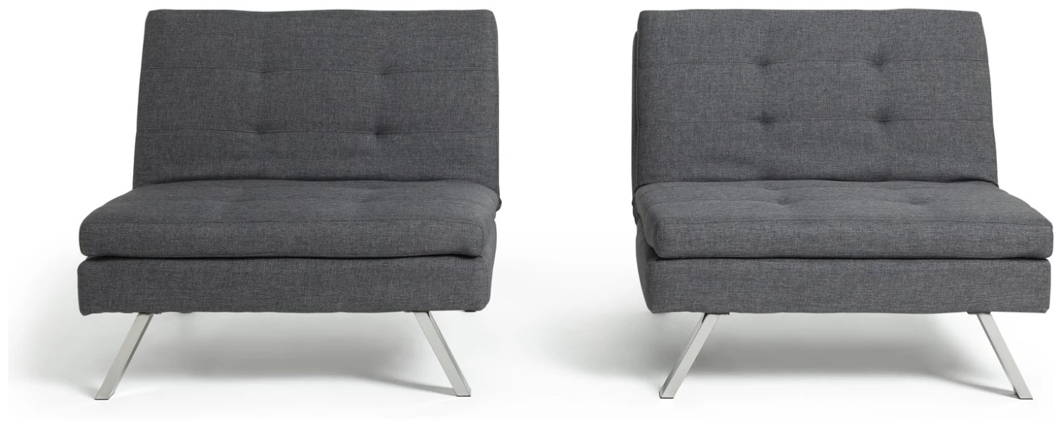 Habitat Duo 2 Seater Clic Clac Sofa Bed - Charcoal 8 Habitat Duo 2 Seater Clic Clac Sofa Bed - Charcoal - Image 8