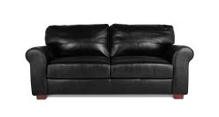 Habitat Salisbury Leather 3 Seater Sofa - Black