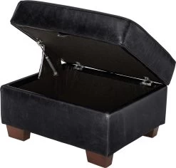 Habitat Salisbury Leather Storage Footstool - Black -Habitat Shop 3654666 R Z003A