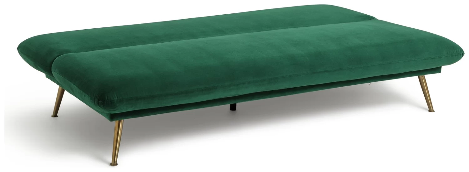 Habitat Matteo 2 Seater Velvet Sofa Bed - Green 3 Habitat Matteo 2 Seater Velvet Sofa Bed - Green - Image 3