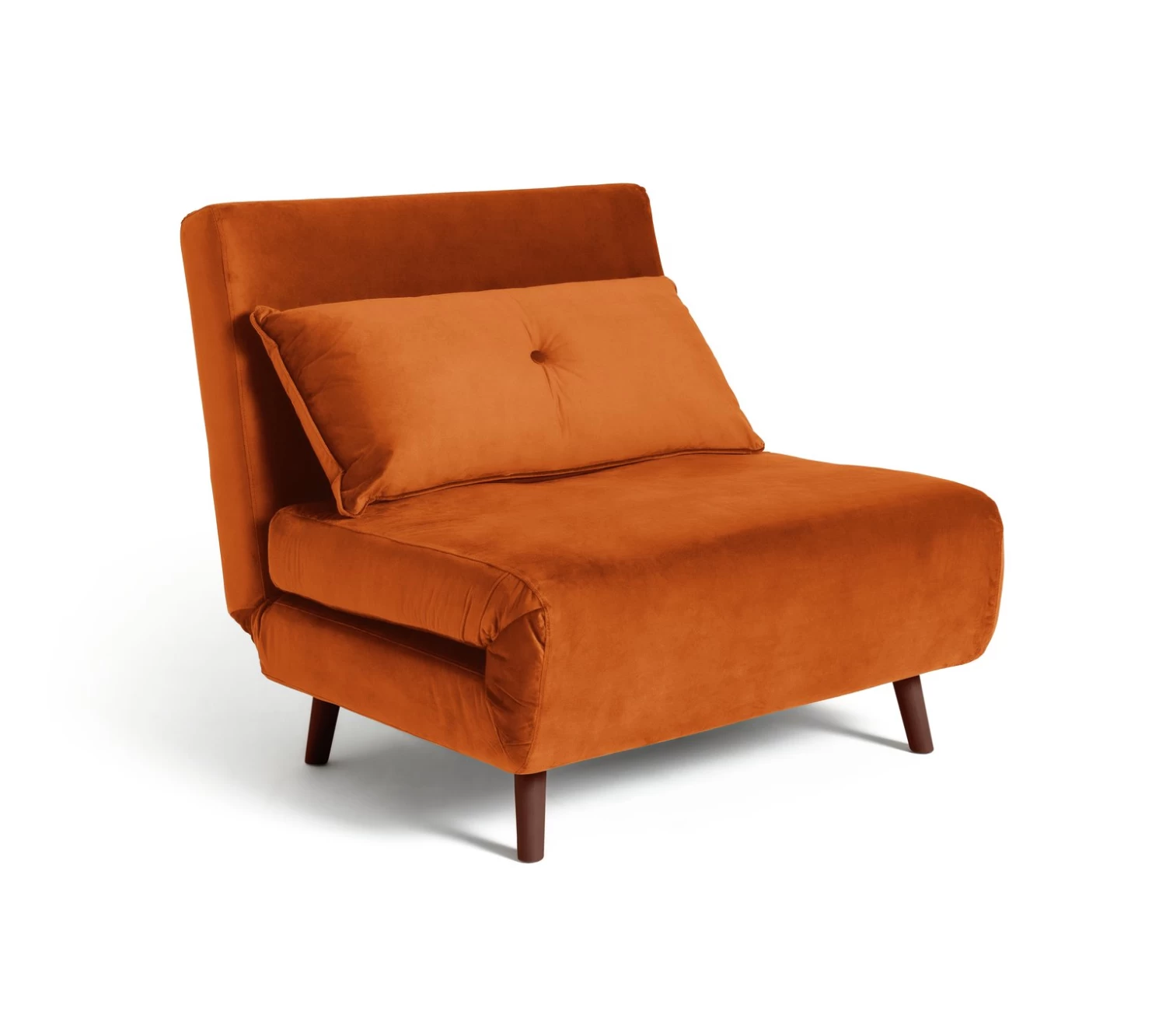 Habitat Roma Single Velvet Chairbed - Orange 1 Habitat Roma Single Velvet Chairbed - Orange