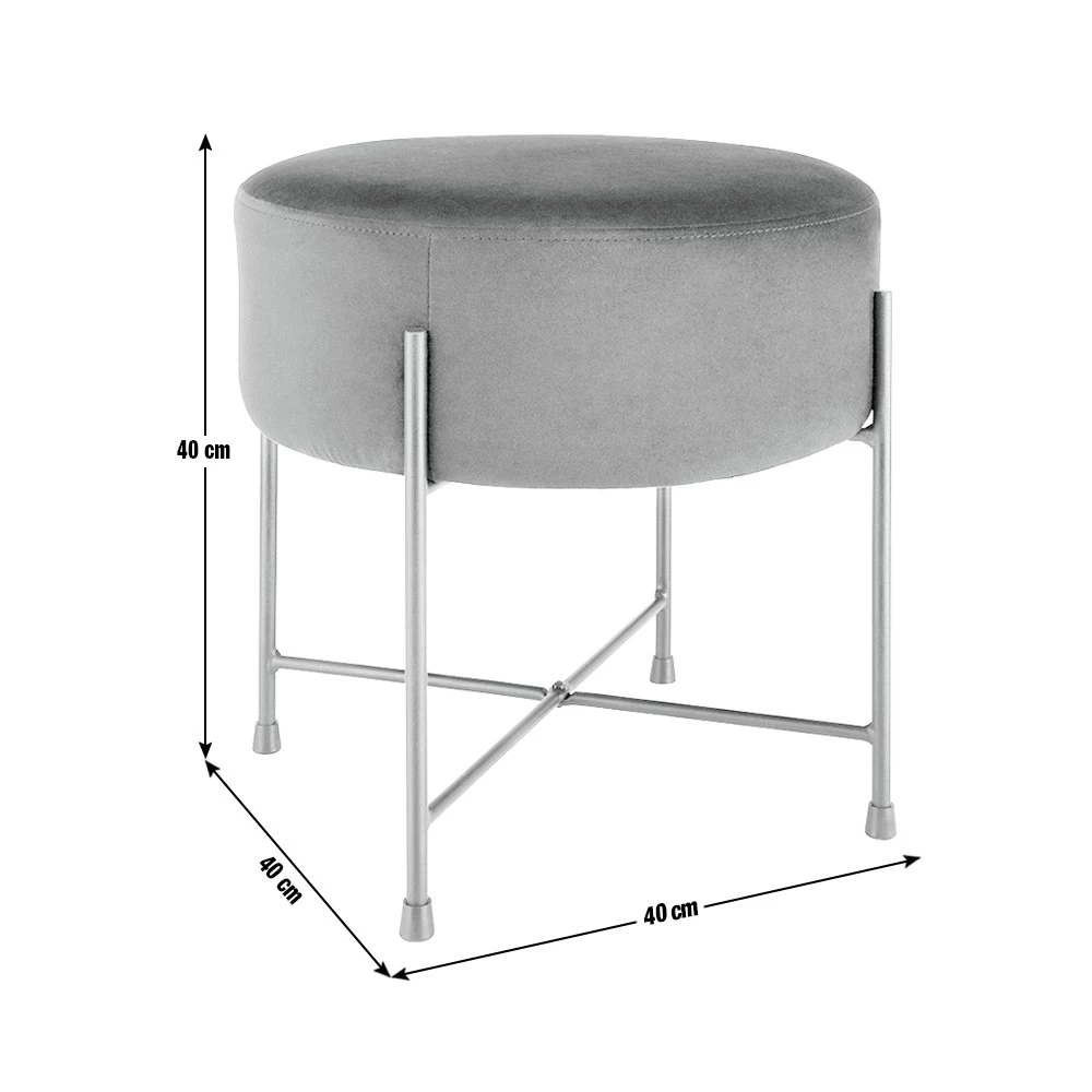 Habitat Jax Velvet Footstool - Navy 3 Habitat Jax Velvet Footstool - Navy - Image 3