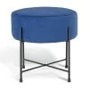 Habitat Jax Velvet Footstool - Navy
