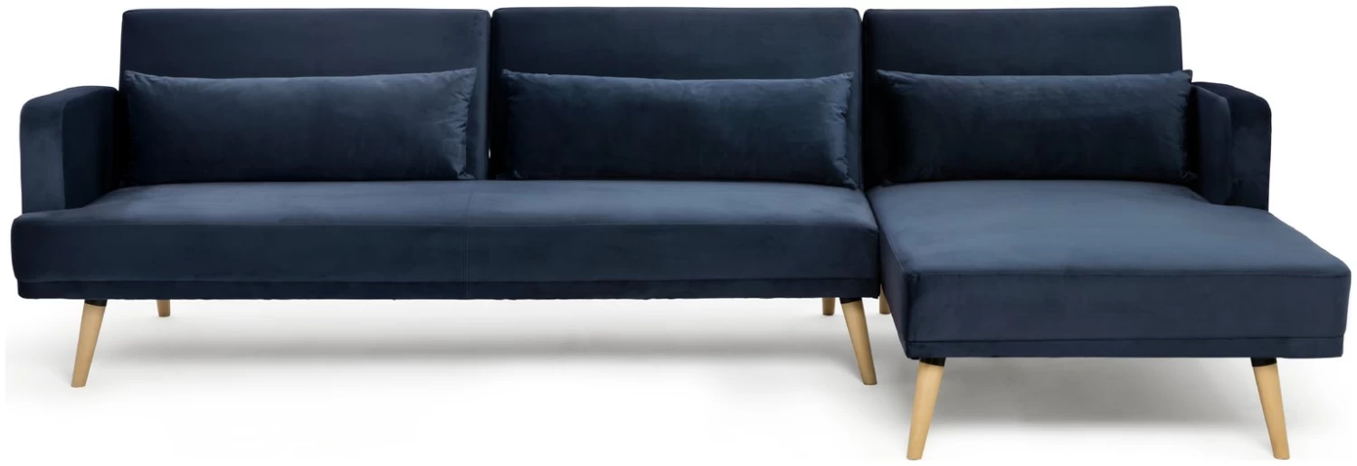 Habitat Andy Right Corner Velvet Clic Clac Sofa Bed - Navy 1 Habitat Andy Right Corner Velvet Clic Clac Sofa Bed - Navy