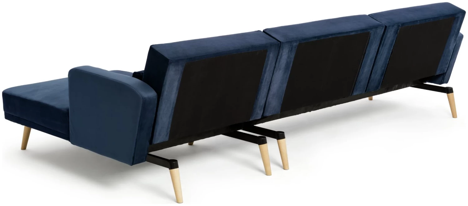 Habitat Andy Right Corner Velvet Clic Clac Sofa Bed - Navy 8 Habitat Andy Right Corner Velvet Clic Clac Sofa Bed - Navy - Image 8