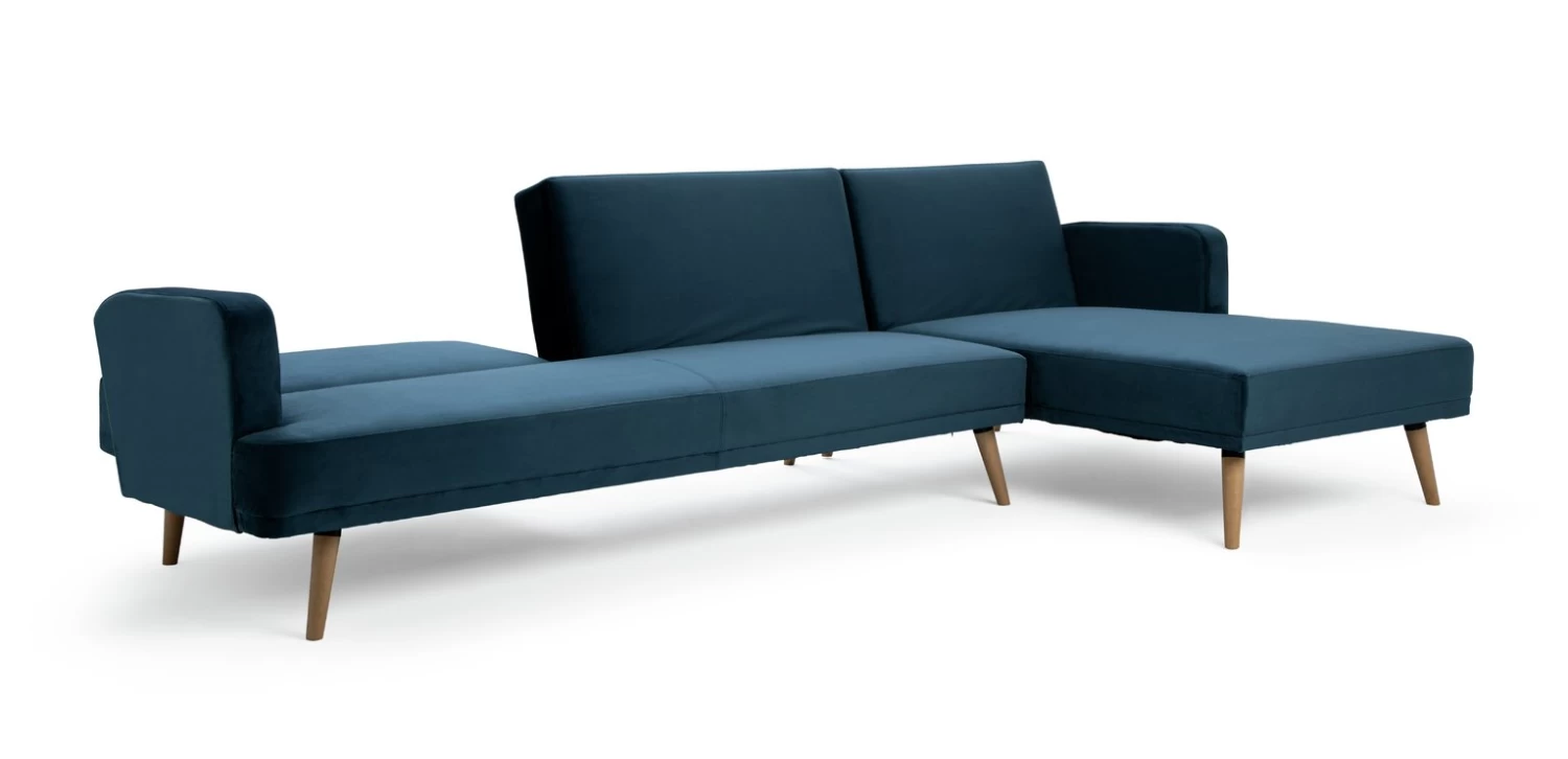Habitat Andy Right Corner Velvet Clic Clac Sofa Bed - Navy 9 Habitat Andy Right Corner Velvet Clic Clac Sofa Bed - Navy - Image 9
