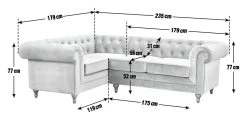 Habitat Chesterfield Right Hand Corner Sofa-Light Grey 12 Habitat Chesterfield Right Hand Corner Sofa-Light Grey -Habitat Shop 4468916 R E001