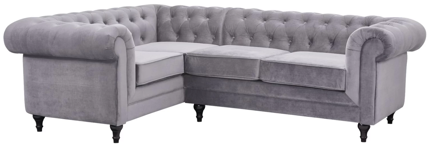 Habitat Chesterfield Right Hand Corner Sofa-Light Grey 5 Habitat Chesterfield Right Hand Corner Sofa-Light Grey - Image 5