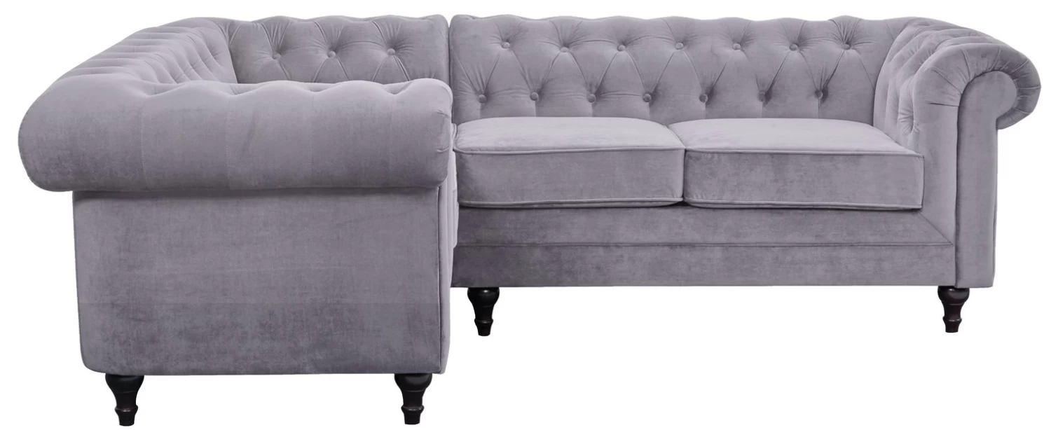 Habitat Chesterfield Right Hand Corner Sofa-Light Grey 6 Habitat Chesterfield Right Hand Corner Sofa-Light Grey - Image 6