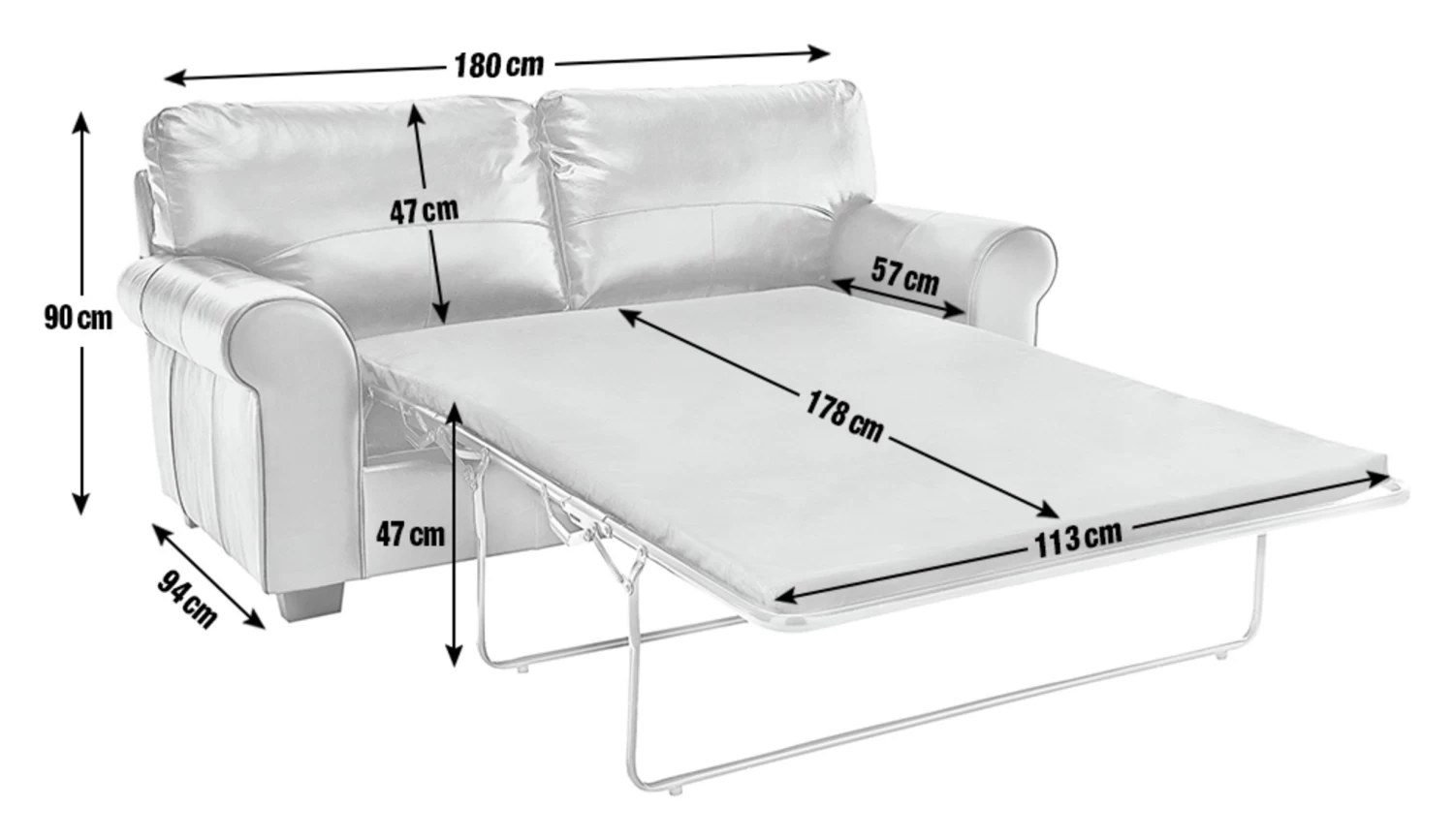 Habitat Salisbury 2 Seater Leather Sofa Bed - Tan 4 Habitat Salisbury 2 Seater Leather Sofa Bed - Tan - Image 4