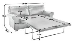 Habitat Salisbury 2 Seater Leather Sofa Bed - Black -Habitat Shop 4552121 R E001