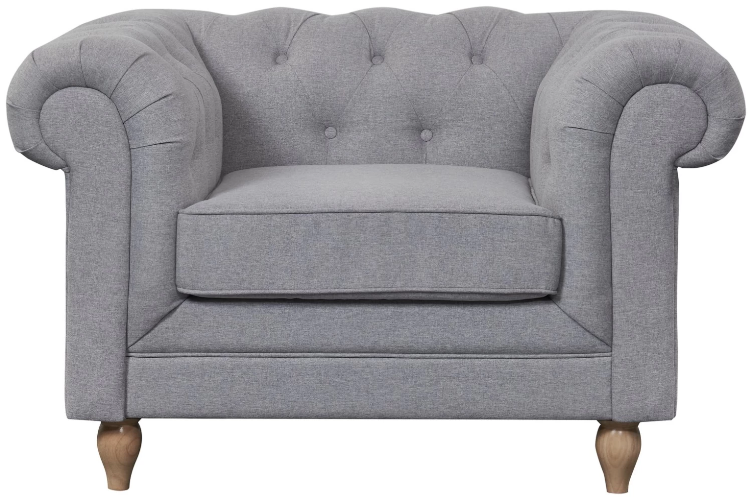 Habitat Chesterfield Fabric Armchair - Light Grey 1 Habitat Chesterfield Fabric Armchair - Light Grey