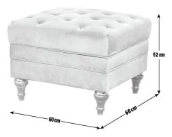 Habitat Chesterfield Velvet Storage Footstool - Light Grey 9 Habitat Chesterfield Velvet Storage Footstool - Light Grey -Habitat Shop 4654287 R E001