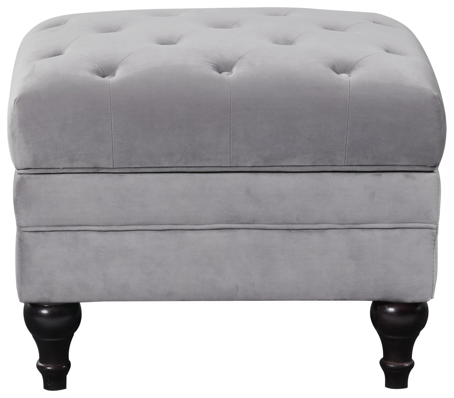 Habitat Chesterfield Velvet Storage Footstool - Light Grey 1 Habitat Chesterfield Velvet Storage Footstool - Light Grey